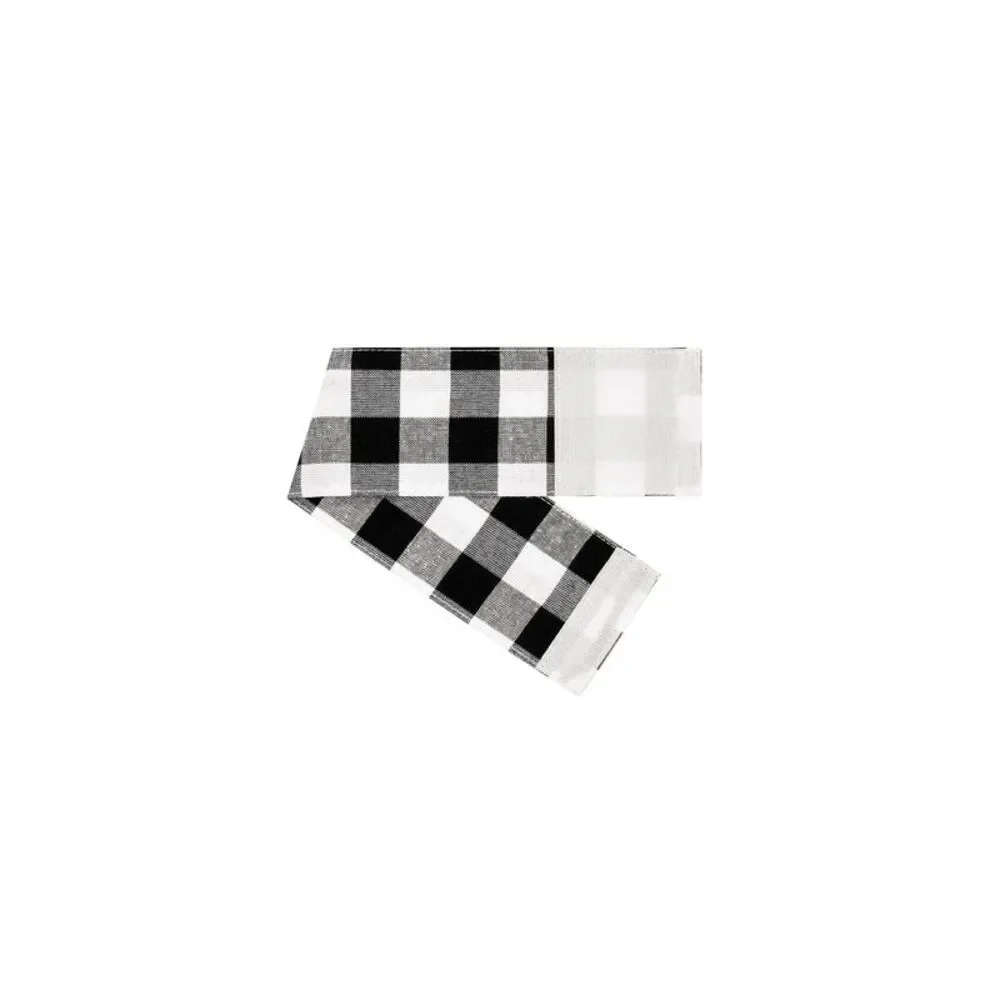 Achim Home Furnishing Buffalo Check French Door Panel with Adjustable Tiebacks,